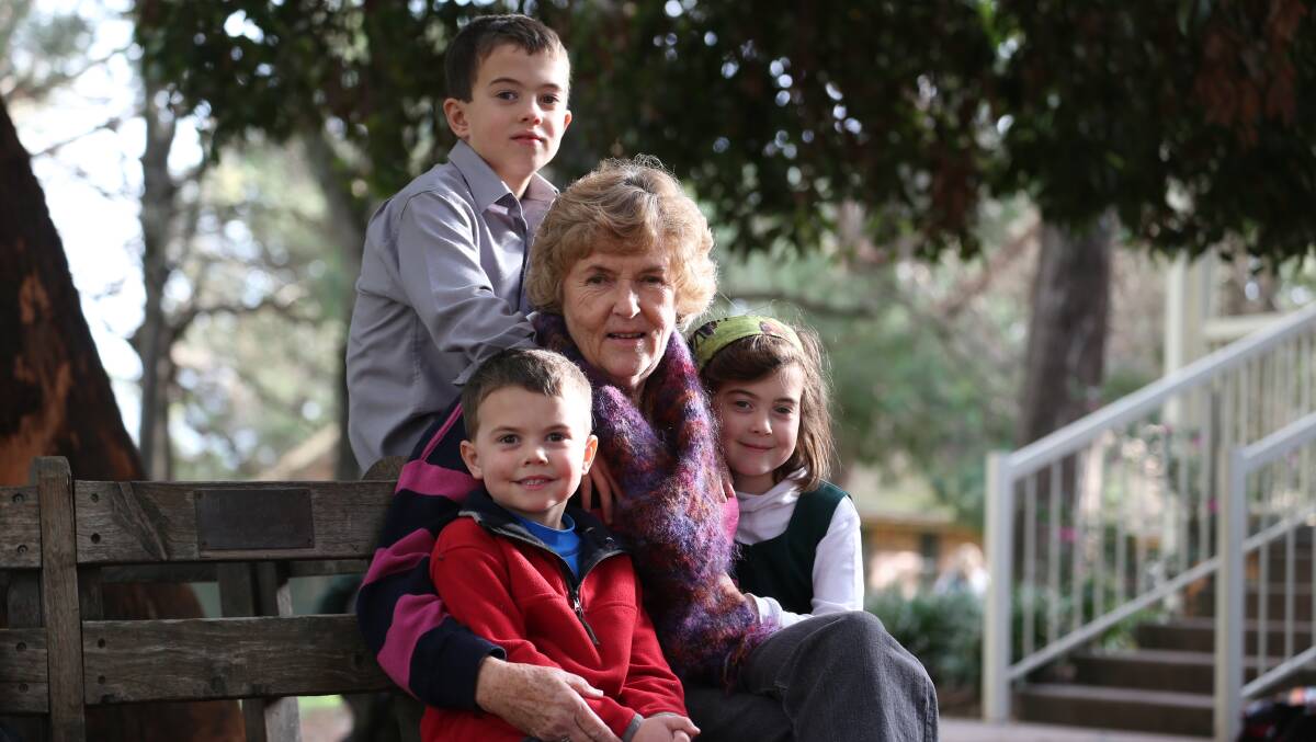 IN THE SPOTLIGHT:Julie Wiltshire, pictured with grandchildren Nicholas Fattore, 7, Pia Fattore, 6, and Andy Fatore, 2, will appear on Today on Saturday morning. 