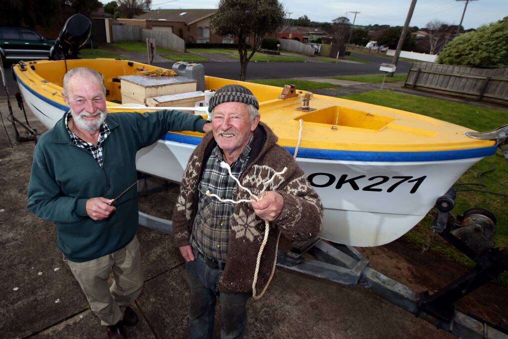 Warrnambool brothers Geoff and Barry Hose had to cut the anchor rope on their fishing boat yesterday after it was snagged by a whale, dragging them on the ride of a lifetime. 140714DW11 Picture: DAMIAN WHITE