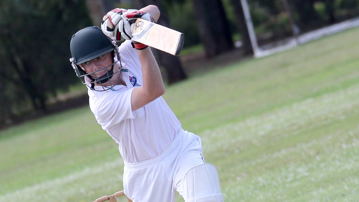 EYES FIXED: Hanwood's Luke Docherty on his way to a watchful 42 in his side's grand final win over Coro on Saturday.