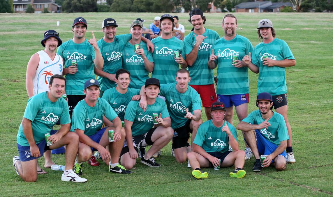 HAPPY DAYS: The Bounce toasts to their division one men's grand final victory on Monday night.