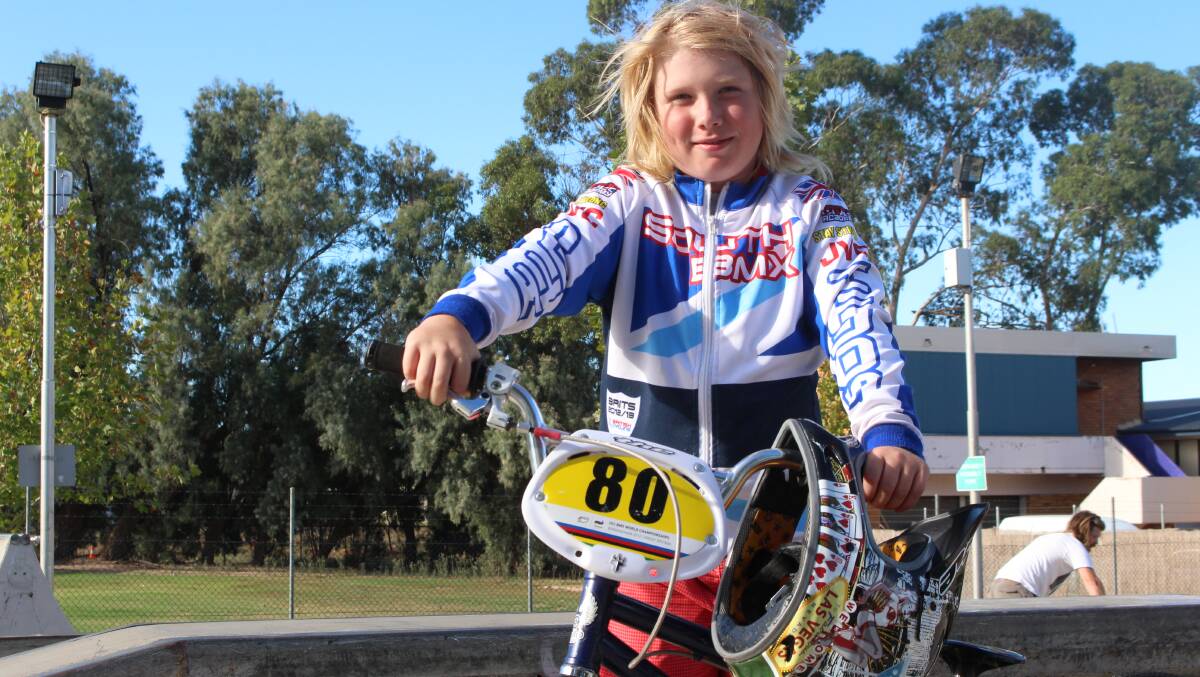 NATIONALS CONTENDER: Eight-year-old Richie Spencer has to travel three hours to train for the 2014 BMX Australia National Championships beginning in Sheppartion next month. 