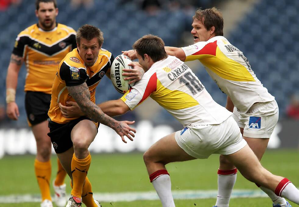 SOMETHING TO CROW ABOUT: Ryan McGoldrick, pictured here playing for English Super League club Castleford in 2010, has signed a two-year deal with the DPC Roosters.