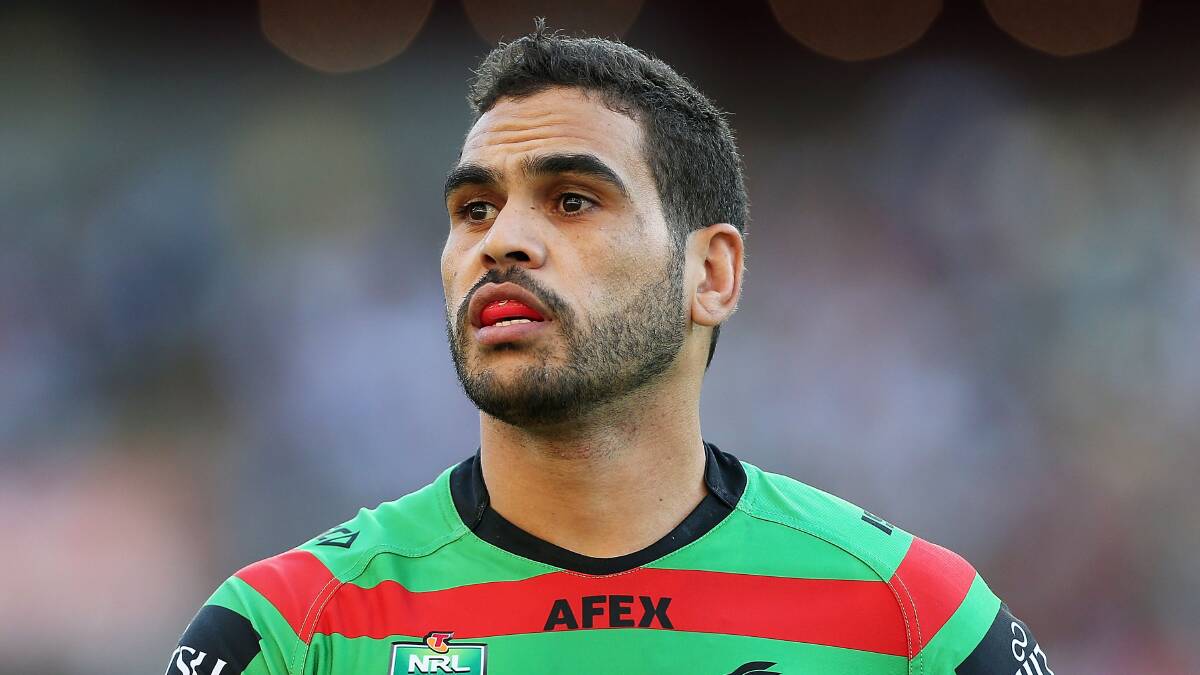 Greg Inglis of the Rabbitohs looks on during the round seven NRL match between the South Sydney Rabbitohs and the Canterbury-Bankstown Bulldogs at ANZ Stadium on April 18, 2014 in Sydney, Australia. Photo: Mark Metcalfe/Getty Images.