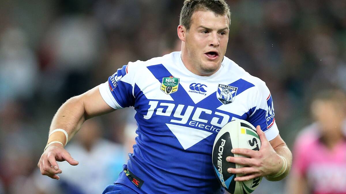 Josh Morris of the Bulldogs in action during the round seven NRL match between the South Sydney Rabbitohs and the Canterbury-Bankstown Bulldogs at ANZ Stadium on April 18, 2014 in Sydney, Australia. Photo: Mark Metcalfe/Getty Images.