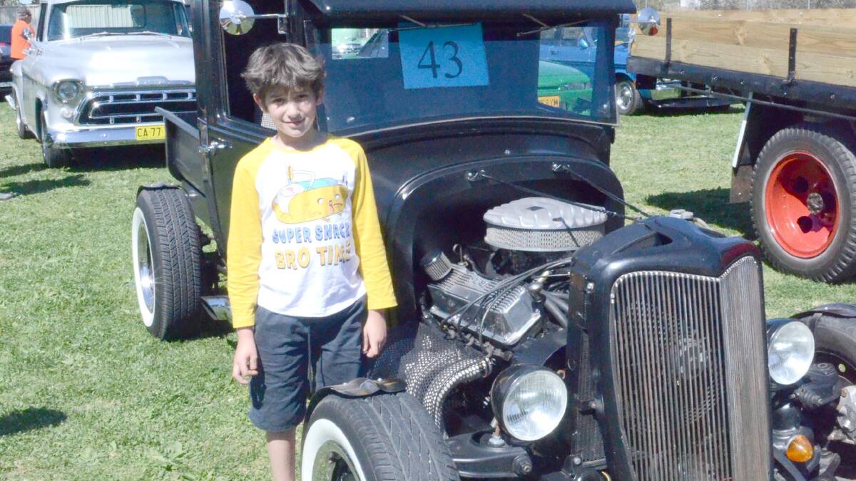WONDERFUL WHEELS: Julian Marcanio, 9, checks out a beautiful old 1928 A Model Ford at ST Mary's Show 'n' Shine on Sunday. Picture: Wendy Simpkin
