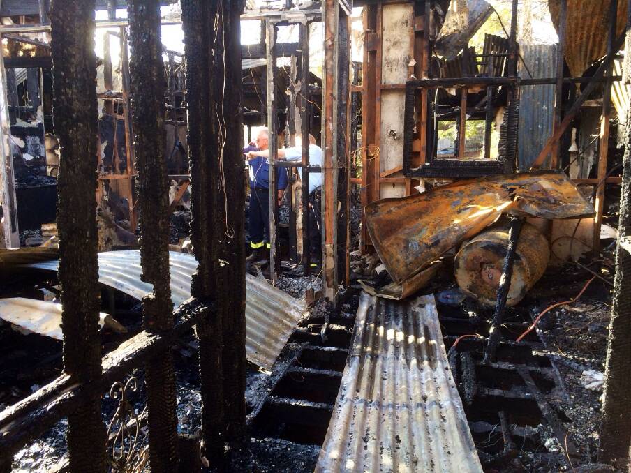 Four people, a dog and a cat are lucky to be alive after a family home in Griffith North was gutted in a blaze in the early hours of Wednesday.
