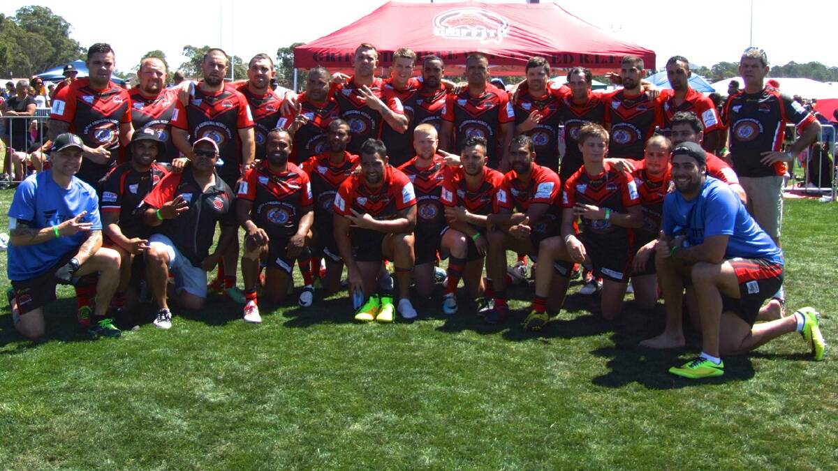 PROUD:The Griffith Three Ways United team that reached the quarter-finals of the Koori Rugby League Knockout.