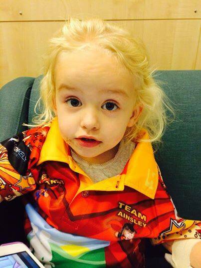 LITTLE BATTLER: Two-year-old Coby Davies will undergo months of chemotherapy after being diagnosed with Wilms' tumour.