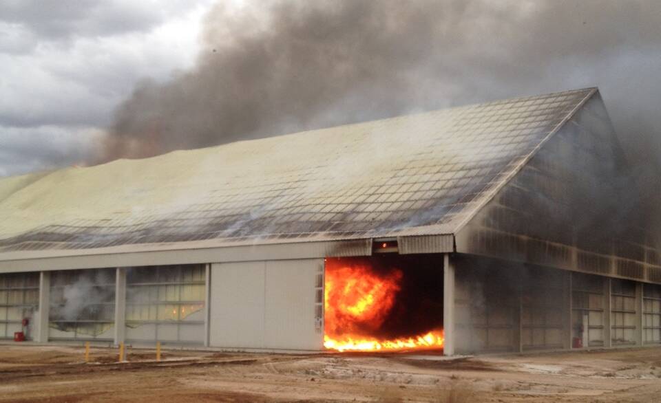 BLAZE: A fire has destroyed a seed shed at a cotton gin in Whitton.