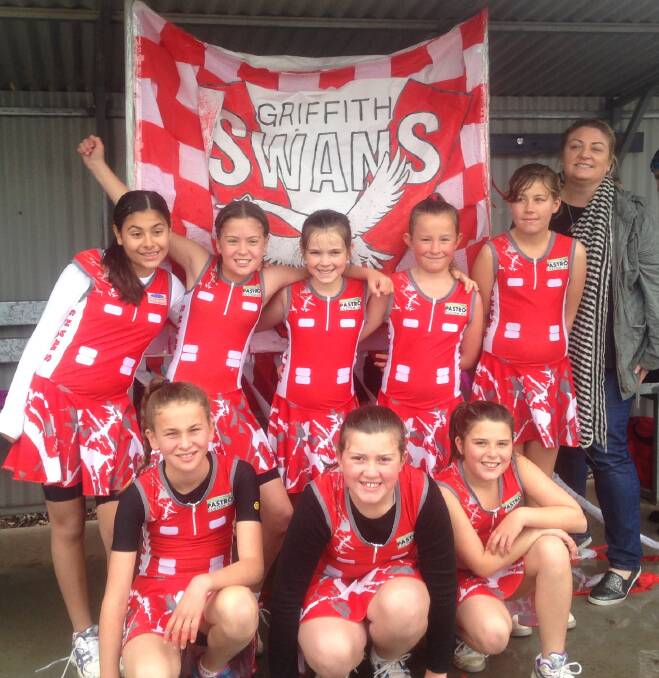 CHAMPIONS: The Griffith Swans Red under 11 netball side won its grand final on Sunday.