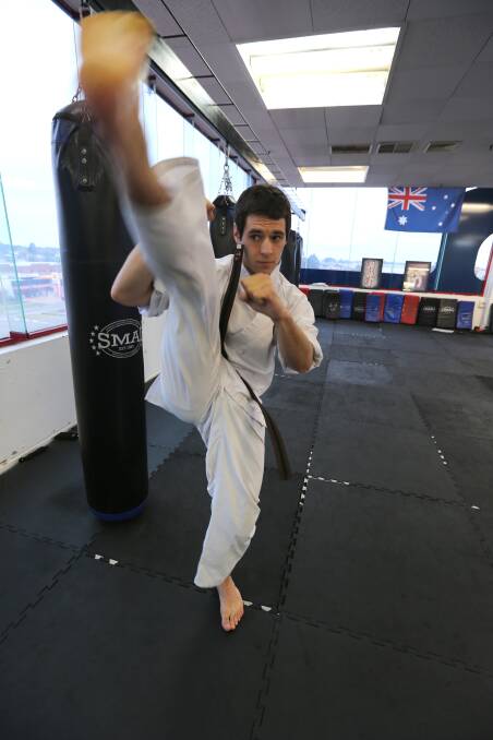 FIGHTING FIT: Griffith's Nick Taprell has been training hard for the Kyokushin Karate World Cup in South Africa. 