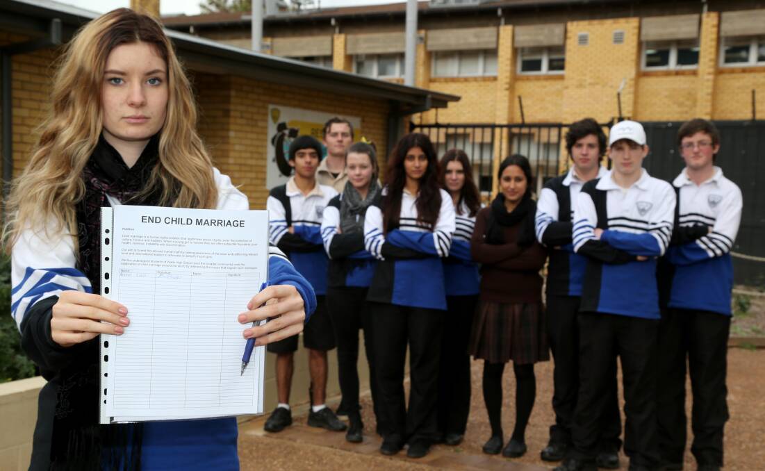WORTHY CAUSE: Rachel Guest and the other members of the Wade High School Human Rights Group are challenging other schools and the rest of the Griffith community to get behind their push to end child marriage.