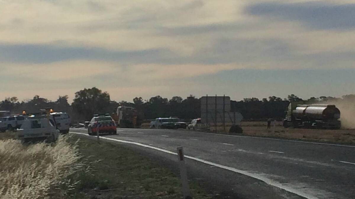 
TWO VEHICLE COLLISION: A person has died following a crash on the Sturt Highway.
