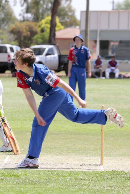 FULL PACE: Will Dalton gives it everything at the crease in the hunt for a wicket.