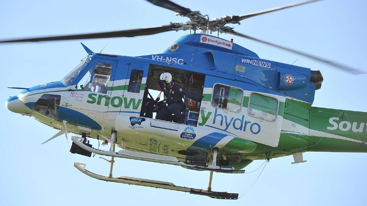 A man, aged in his 40s, was airlifted by the Snowy Hydro SouthCare helicopter to Canberra Hospital with leg injuries after a truck accident west of Rankins Springs on Sunday night. 