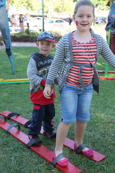 CHILDREN'S BRUNCH, GRIFFITH: Ethan Beile, 4, and Jayda Keshan,7. Picture: Anthony Stipo, The Area News