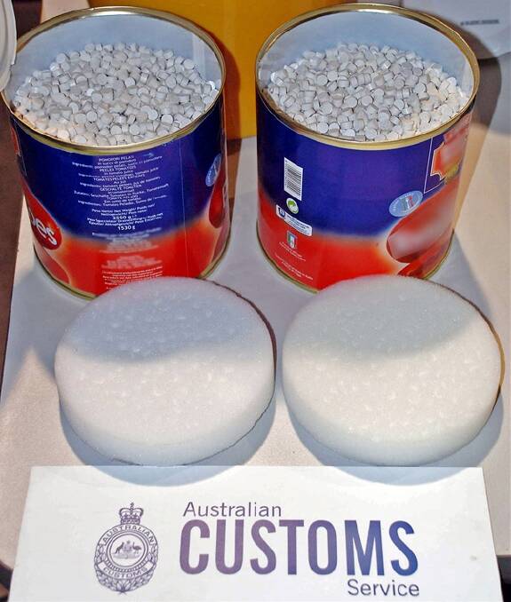 SUBTERFUGE: The imported tomato tins containing the high-grade MDMA tablets.