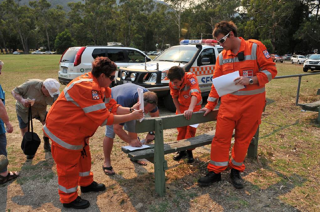 SES took names and details of people in the area regardless of whether they chose to stay and defend or evacuate.