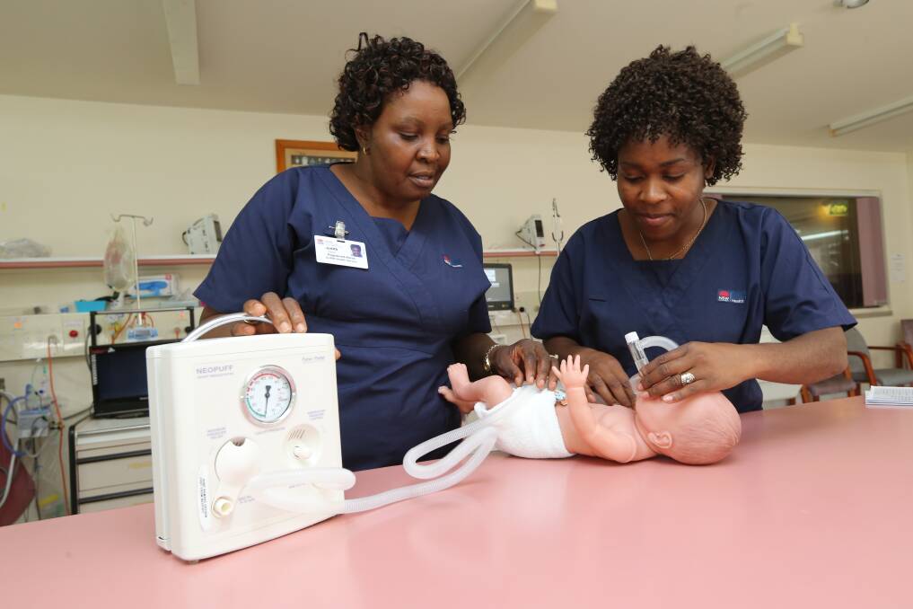 Judith Muchabaiwa and Evah Ncube are the new student midwives at Griffith Base Hospital, who started their 18 month training this week.