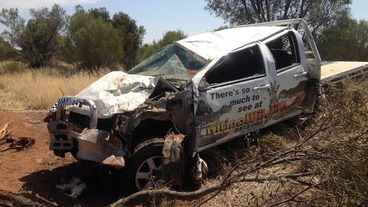 The Altina Wildlife Park ute was stolen and crashed on Saturday night.