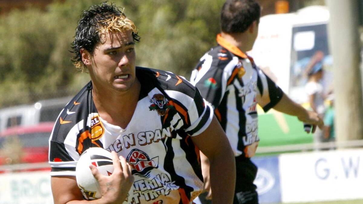 Andrew Fifita ... playing against Darlington Point in the sevens in 2008. Picture: Area News