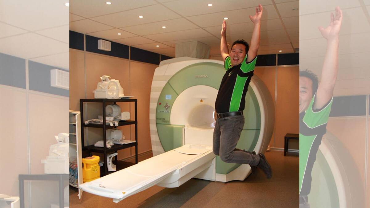Insight Radiology manager Alan Pham is jumping for joy over the news he is now able to bulk-bill MRI scans. Picture: Anthony Stipo
