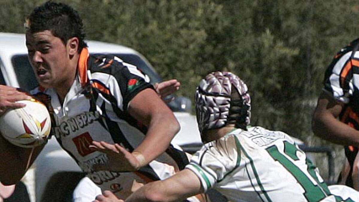Andrew Fifita ... as a Tiger in 2007, playing against Leeton in the Group 20 under-18s grand final. Picture: Area News