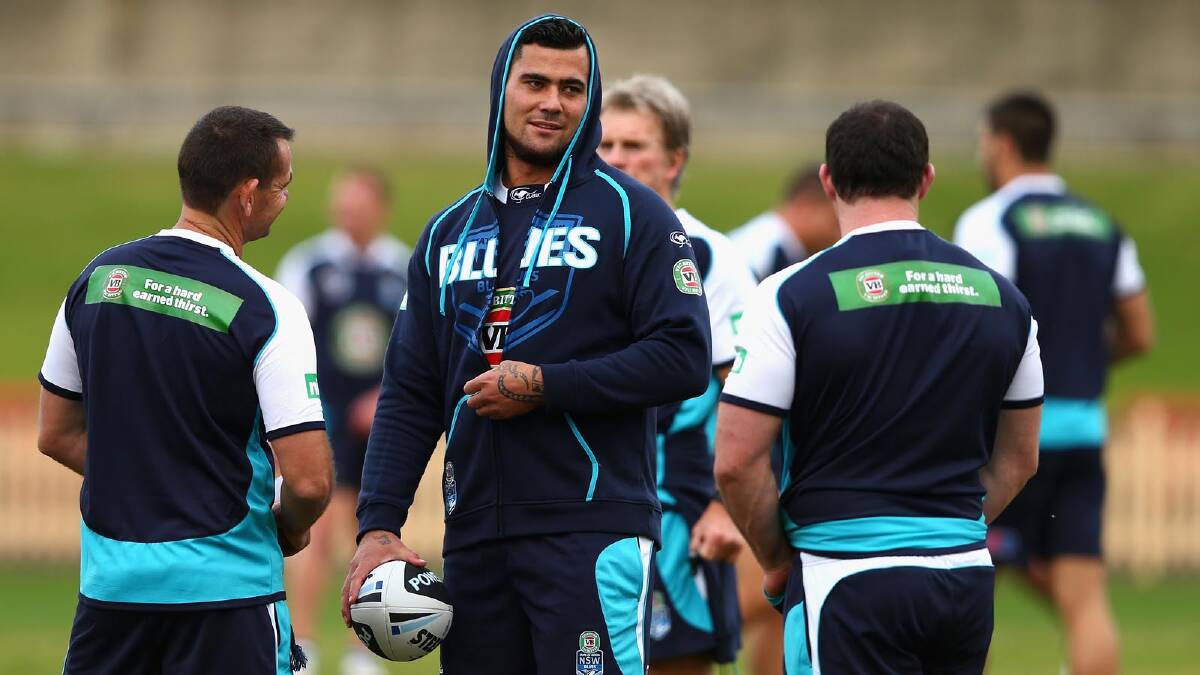 Andrew Fifita ... in the Blues training camp. Picture: Getty Images