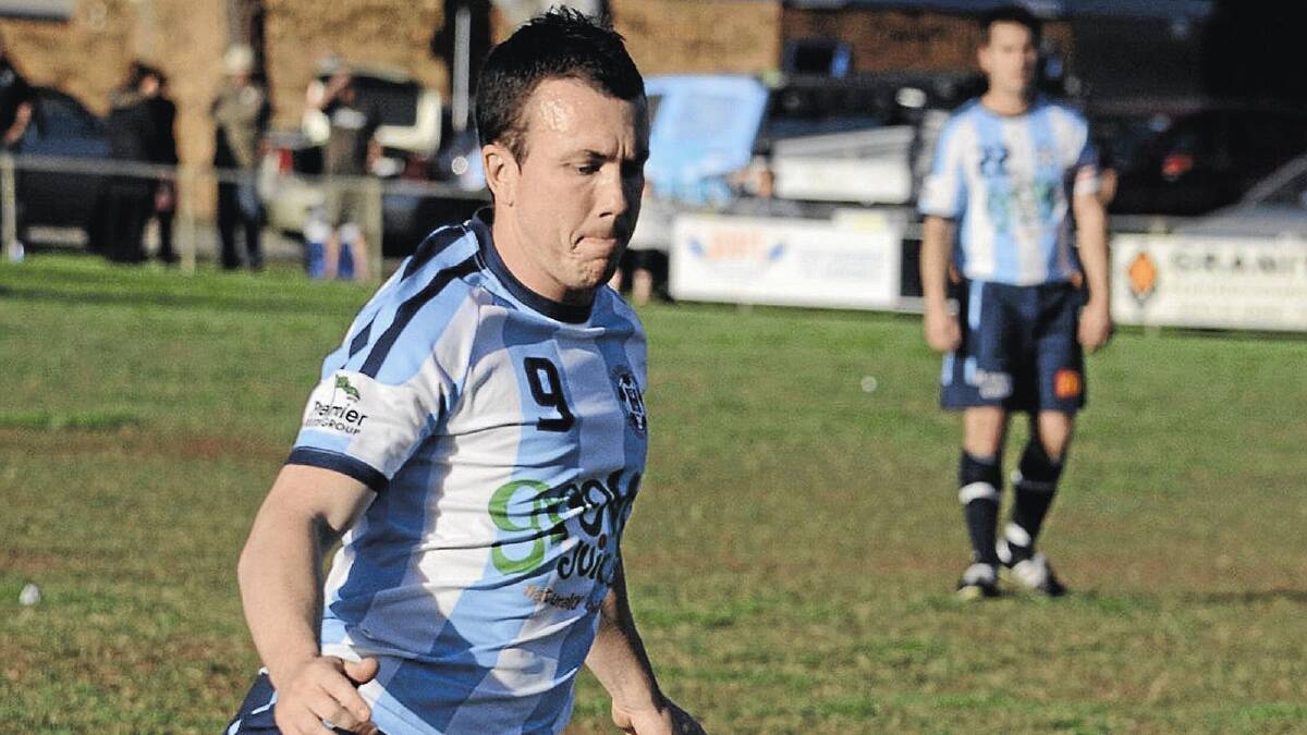 WILL HE OR WON’T HE: Hanwood striker Jason Bertacco is being courted by Australian rules club Griffith Swans ahead of the 2013 season.