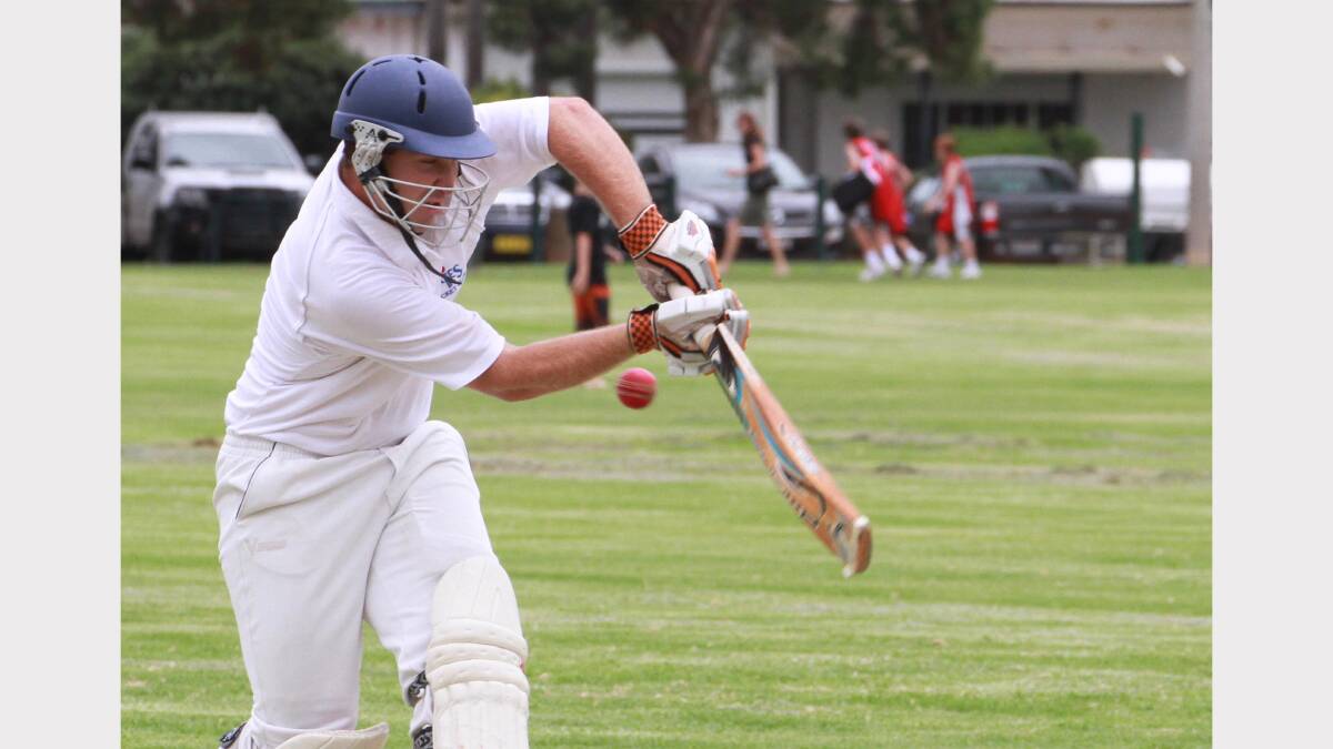 Exies batsman Phil Burge in action against Yenda. Picture: Anthony Stipo
