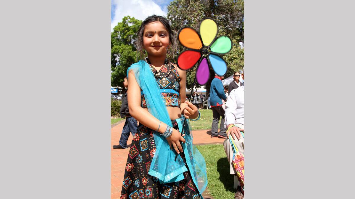 Kasti Surana enjoying her day at the Griffith Multicultural Festival. Picture: Anthony Stipo