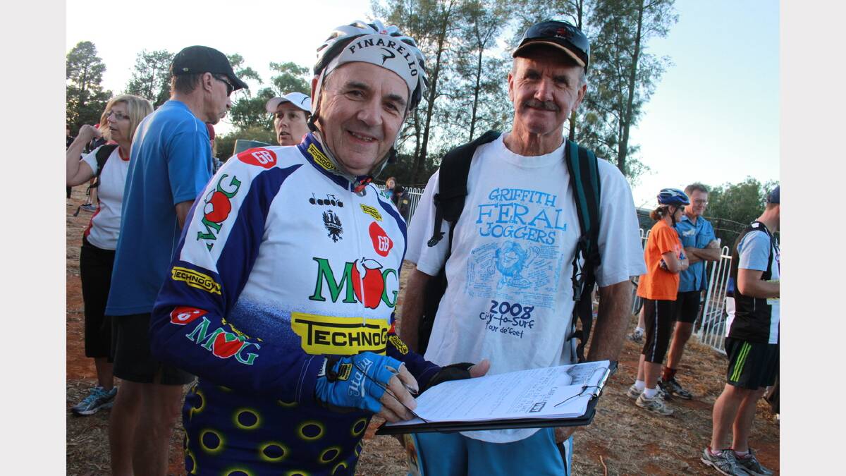 City to Lake fun run - Bruno Guidolin and John Johns. Picture: Anthony Stipo