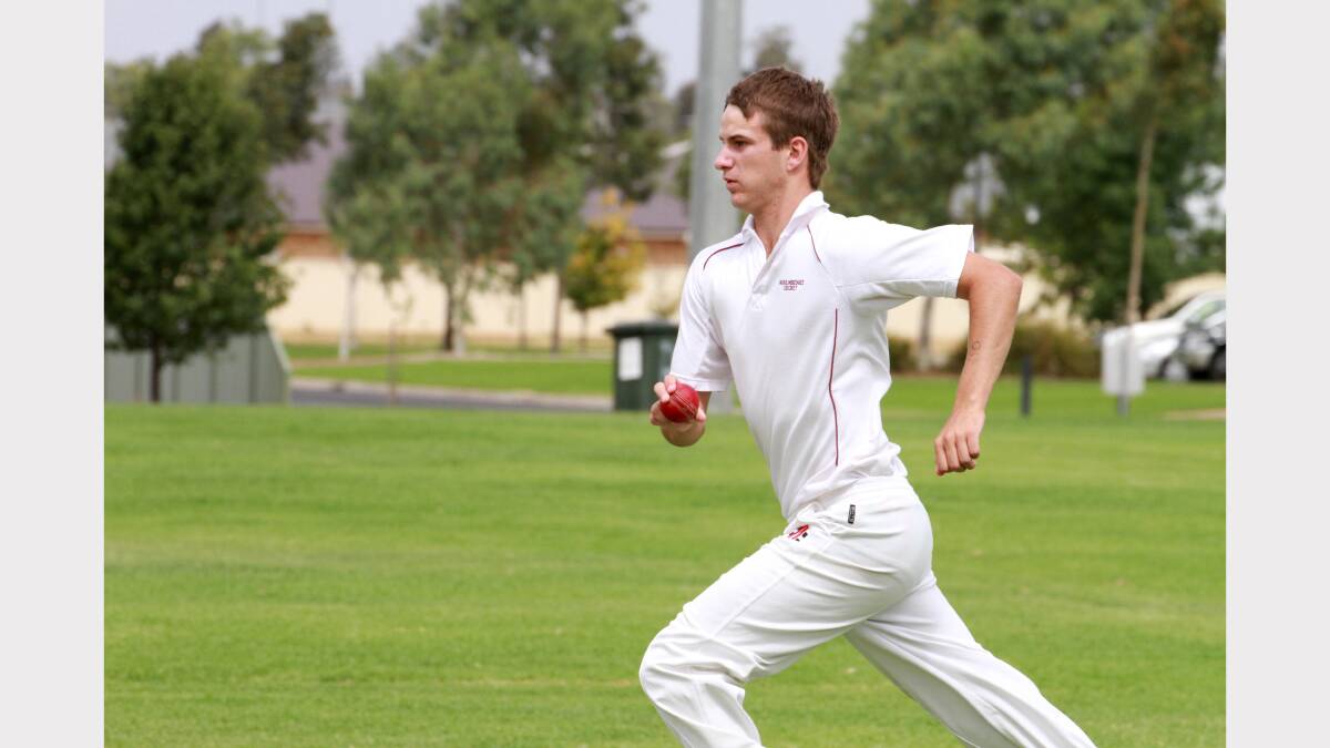  Tom Shannon bowling for Hanwood. Picture: Anthony Stipo