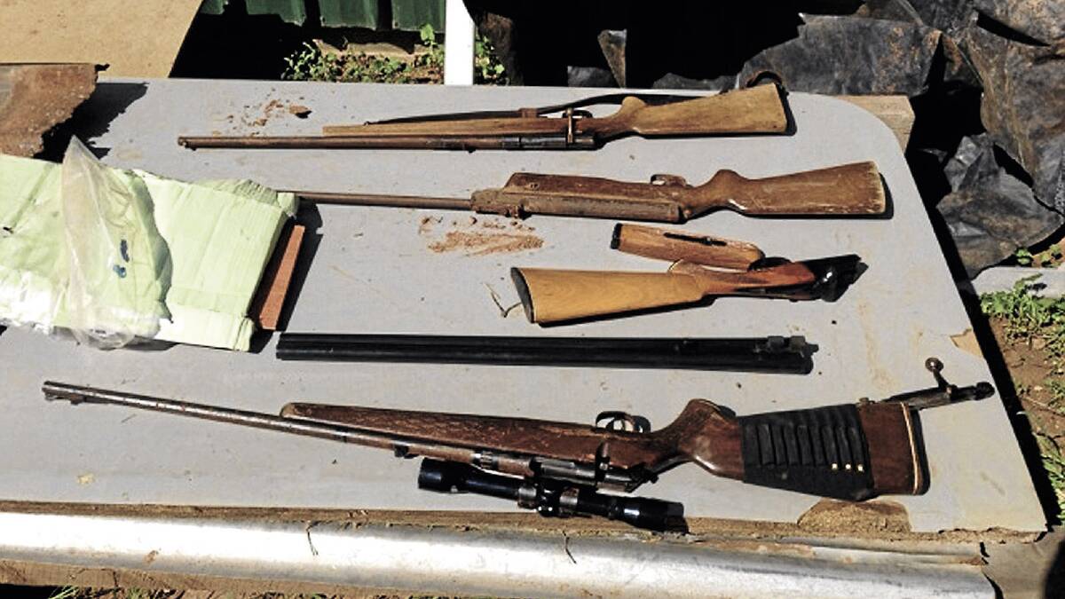 The weapons seized by police.