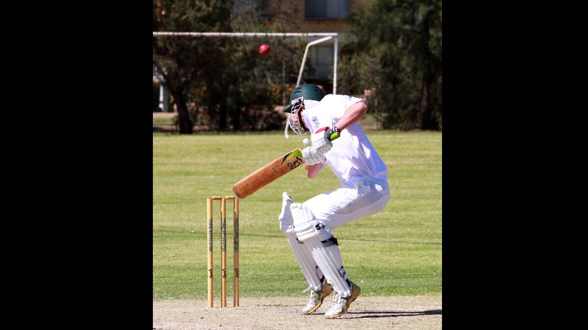 Alex Flood at the crease for the Cougars A grade cricket side. Picture: Anthony Stipo