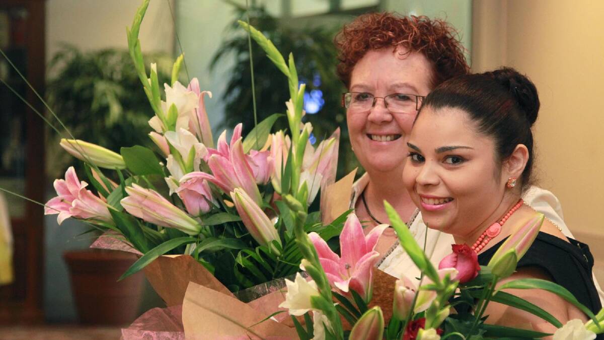 Winners at the International Women's Day luncheon were Marika Lariva and Andrea Jordan. Picture: Anthony Stipo