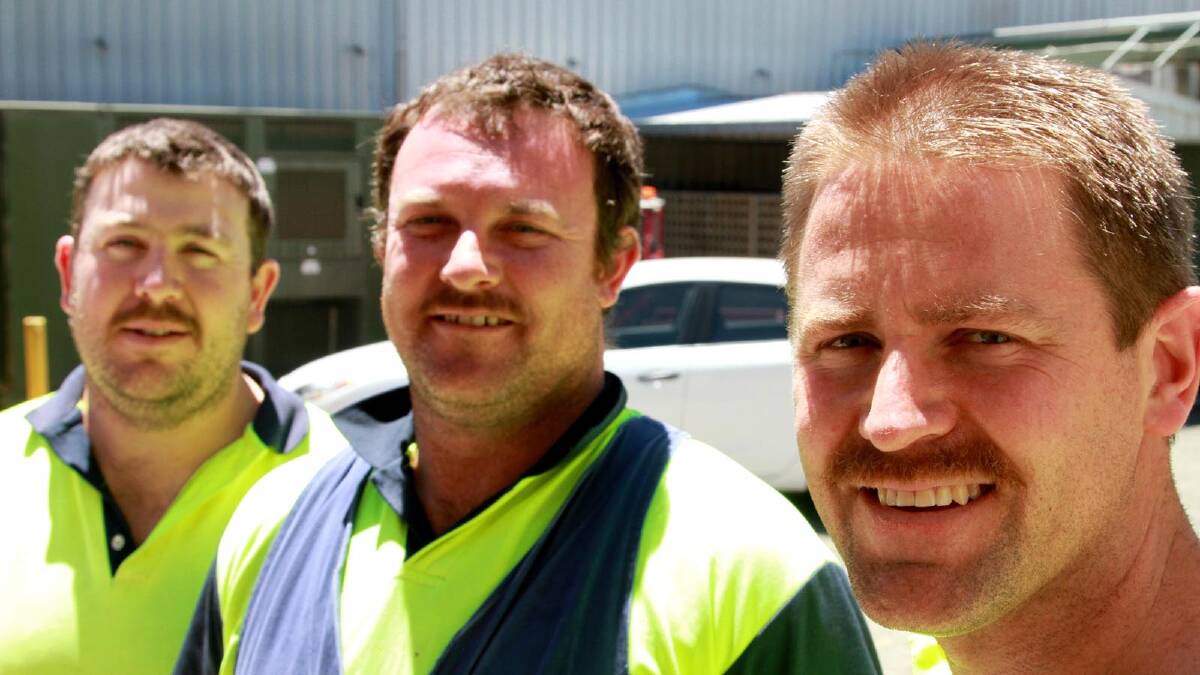 Jonathan Streat, Tom Spry and Michael Slater from Casella Wine's Guns and Moses team proudly sport their moustaches grown in support of Movember, which wraps up this week.