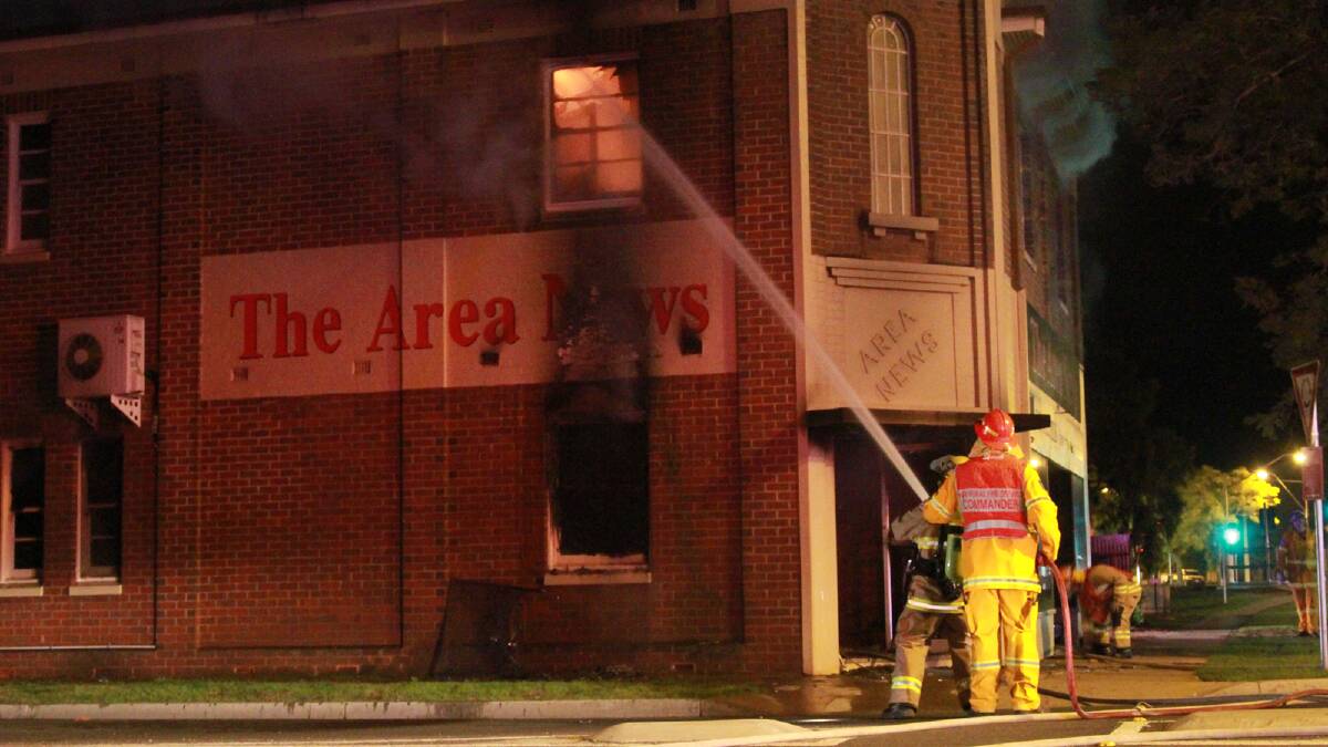 The Area News building was destroyed by fire in July. The paper has since moved to Banna Avenue. Picture: Anthony Stipo