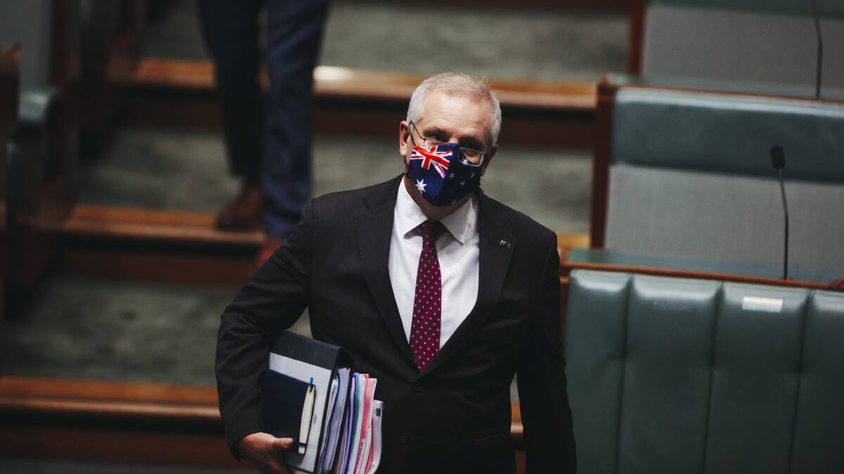 Prime Minister Scott Morrison in Parliament House. Picture: Dion Georgopoulos 