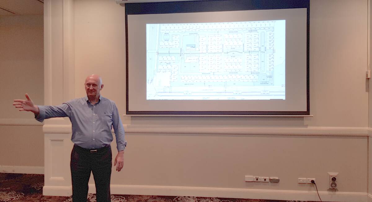 Steve Bowmaker presenting the plan for Griffith Hill Estate to the CPSA. Photo: Cai Holroyd