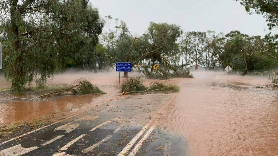 WATERLOGGED: Remembrance Drive was flooded so badly it was rendered inaccessible. PHOTO: Supplied