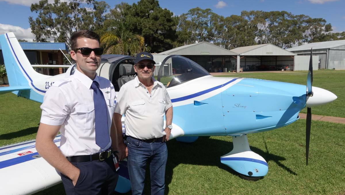 TAKE TO THE SKIES: Flight instructor Bailey Stanmore and Aero Club president Peter Little alongside the Sling 2. PHOTO: Monty Jacka