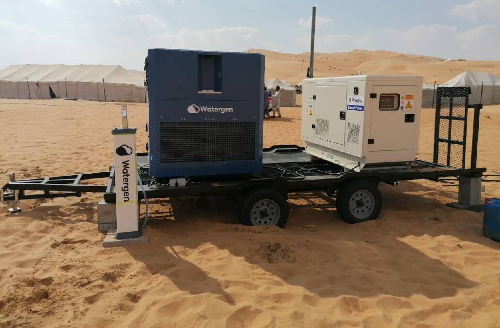RIVERS IN A DESERT: This machine is hoped to bring sustainable, clean and carbon-neutral water to areas most in need of it. PHOTO: Contributed