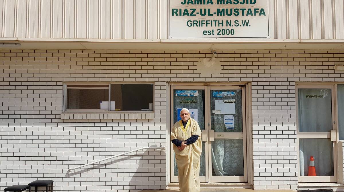 AS-SALAMU ALAIKUM: Doctor Mohamed Mofreh stands outside the local mosque. Photo: Cai Holroyd.