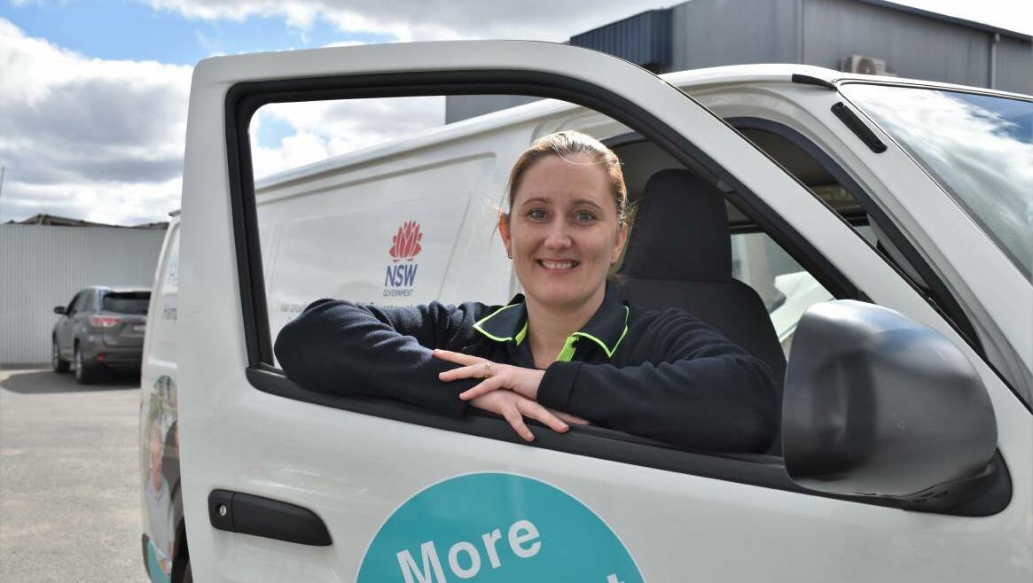 DELIVERY VAN: Tenille Valensisi from Meals on Wheels Griffith encouraged people to get on board with 'Cupcake for a Cause.' PHOTO: Shaun Paterson