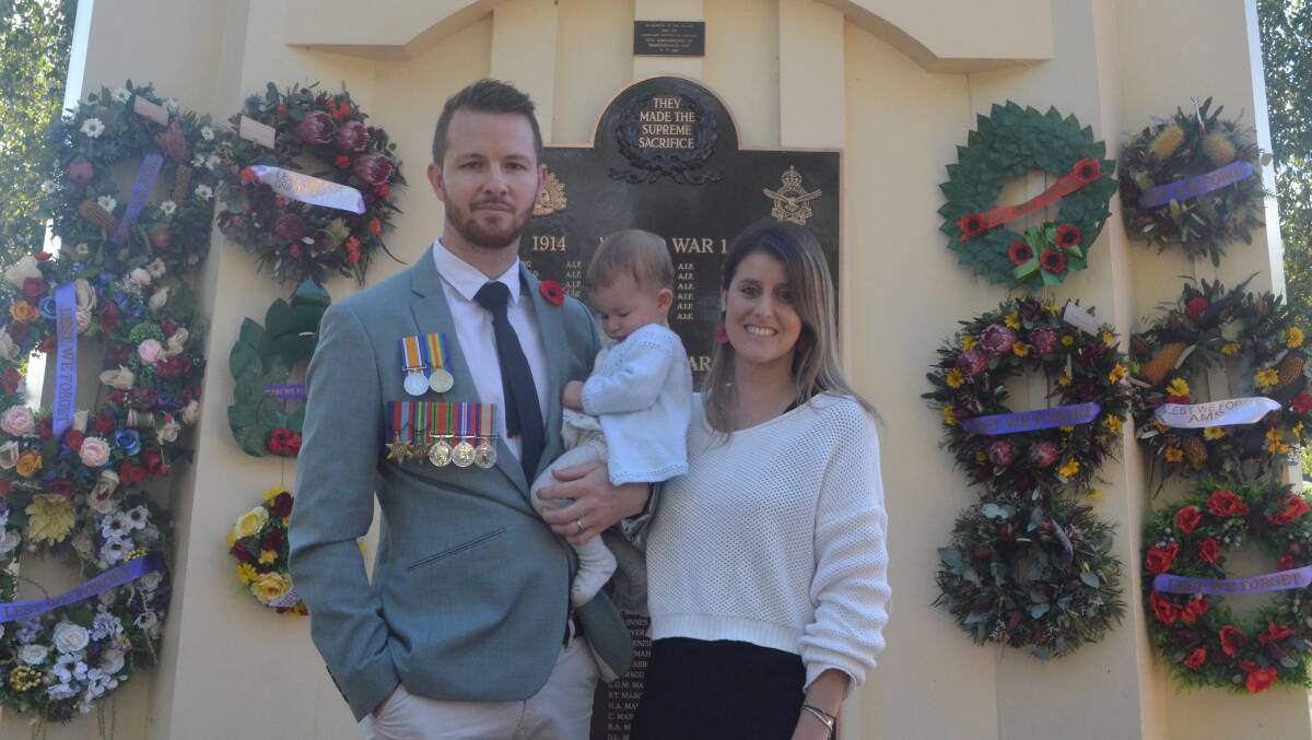 FAMILY PAST AND FUTURE: Lachlan Date, his wife Brooke Date and child Amelia Date. PHOTO: Cai Holroyd