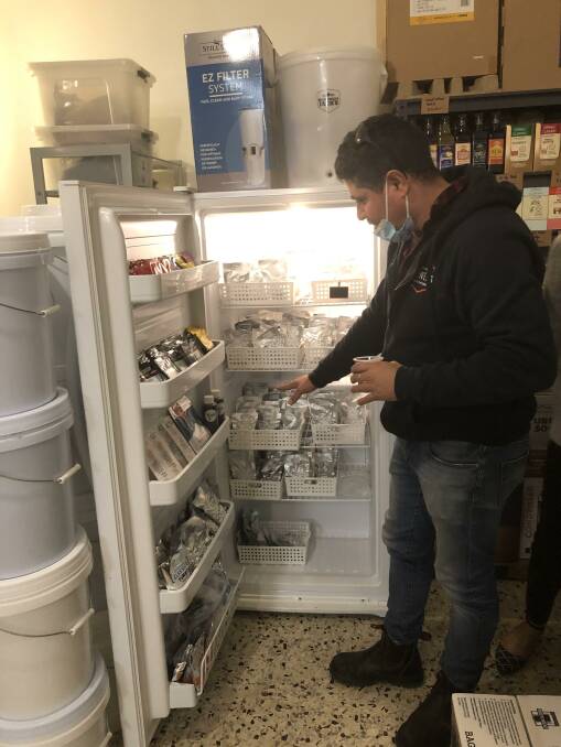 YEAST I CAN DO: Adam Gaffey in front of the refrigerated yeast packets. PHOTO: Cai Holroyd