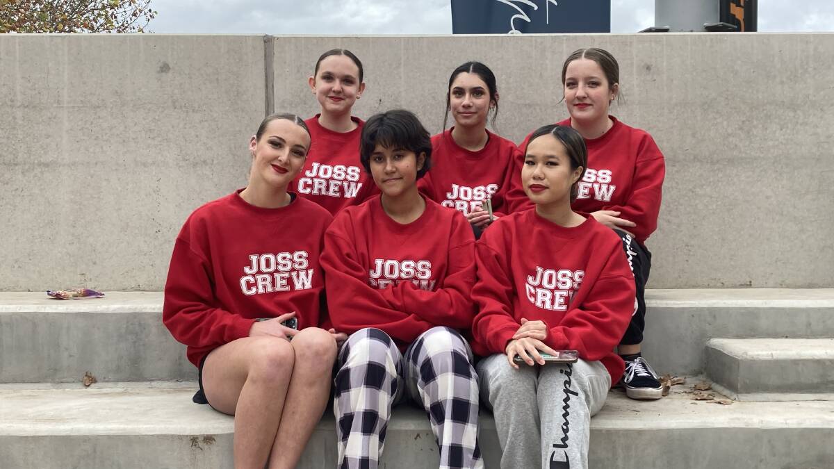 DANCE TROUPE: Kelly Russell, Eleanor Meehan, Kailee Whynan, Amina Siddique, Julieta Hongvilay and Cadence Brown from James Fallon High School taking a break from rehearsal. PHOTO: Cai Holroyd