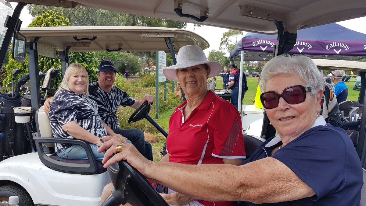 CADDYSHACK: Liz Harrison, Rick Harrison, Christine Harrison and Lyn Wood all turned out to support the golf-based fundraiser. PHOTO: Contributed