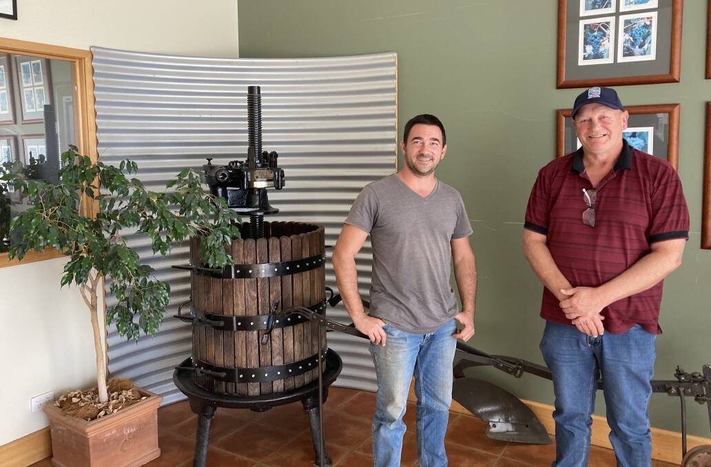 DYNAMIC DUO: Vito Mancini and Jeremy Cass have partnered the Winegrapes Marketing Board and Citrus Growers Association together to throw a barbecue. PHOTO: Cai Holroyd